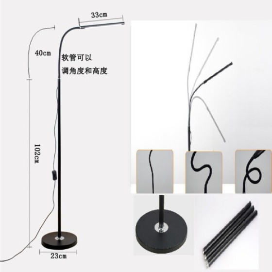 LED Floor Lamp 360° Adjustable Standing Lamp Reading Gooseneck Light